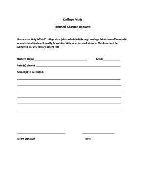 College Visit Excused Absence Request