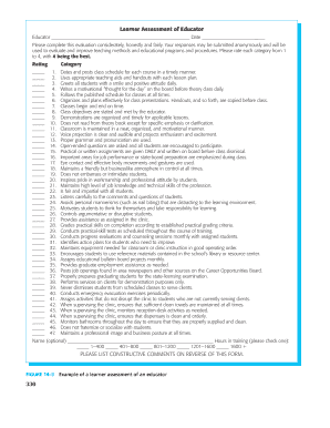 Learner Assessment of Educator Form