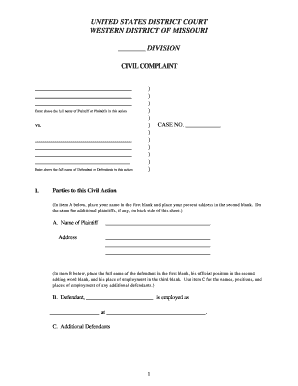 Civil Complaint Form