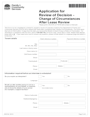 Application for Review of Lease Termination Decision