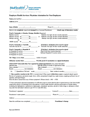 Physician Attestation for Non-Employees