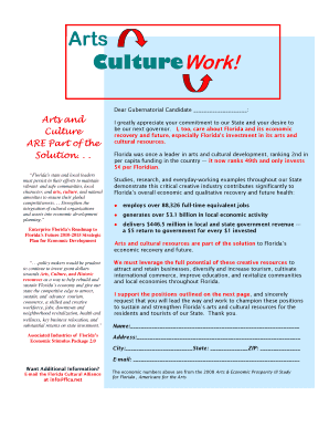 Florida Arts and Culture Advocacy Letter