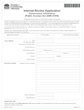 Internal Review Application Form