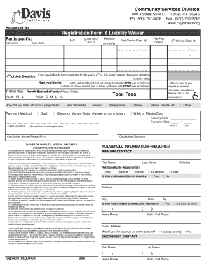 City of Davis Registration Form & Liability Waiver