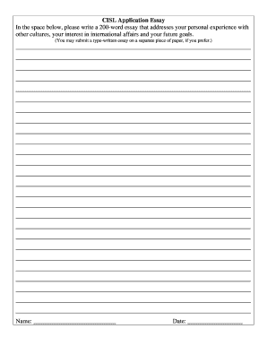 CISL Application Essay