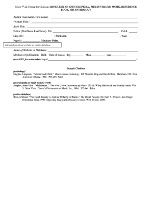 MLA 7th Edition Citation Format