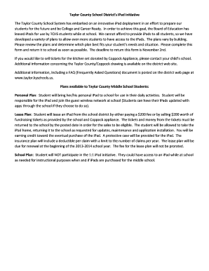 Taylor County iPad Lease Agreement