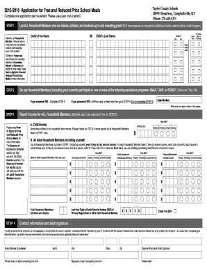 Application for Free and Reduced Price School Meals