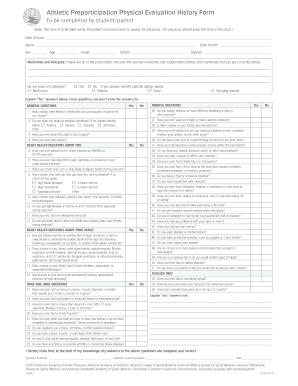 Preparticipation Physical Evaluation Form