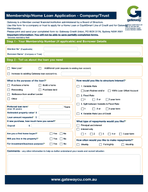 Company/Trust Home Loan Application