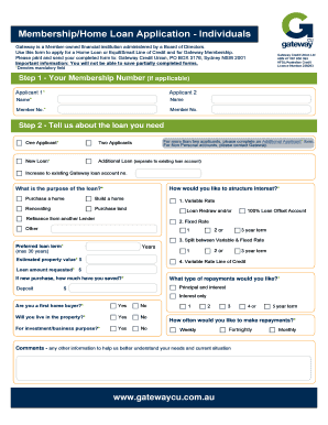 Home Loan Application Form