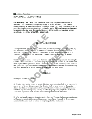 Revocable Living Trust Agreement