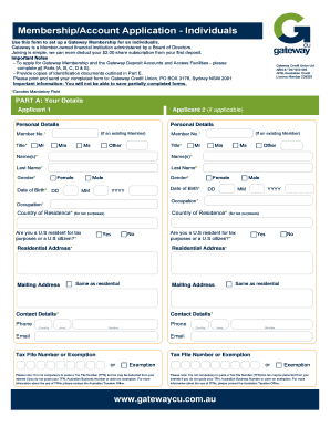 Gateway Membership Application Form