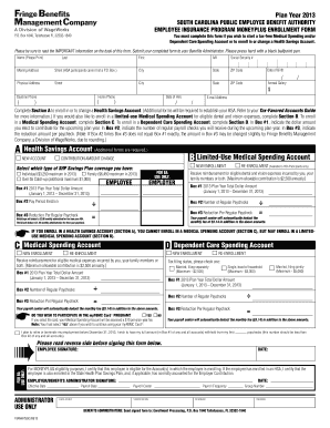 South Carolina Employee Insurance Program Enrollment Form