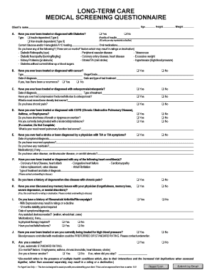 Long-Term Care Insurance Health Questionnaire