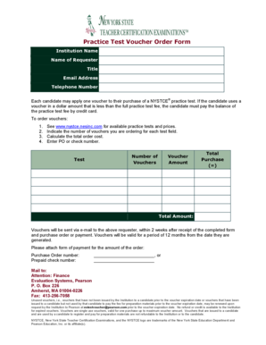 NYSTCE Practice Test Voucher Order Form