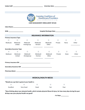 Care Management Enrollment Intake Form