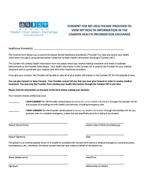 Camden Health Information Exchange Consent Form