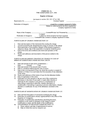 Register of Charges Form 13