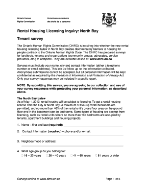 Ontario Human Rights Commission Tenant Survey