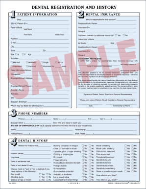 Dental Registration and History Form