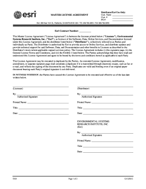 Esri Master License Agreement