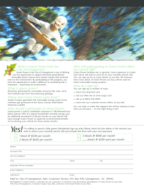 Georgetown Green Power Participation Form