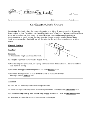 Physics Lab Report on Static Friction