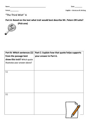 Literature and Writing Worksheet