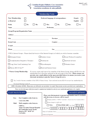 CHPCA Membership Form