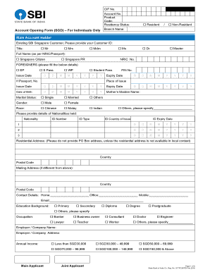 Account Opening Form for Individuals