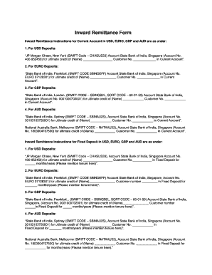Inward Remittance Form