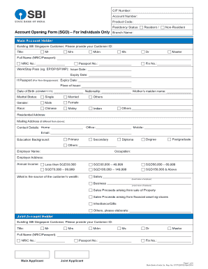 Account Opening Form (SGD) – For Individuals Only