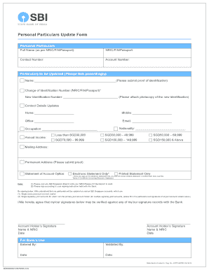 Personal Particulars Update Form