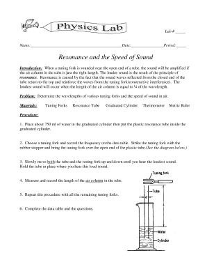 Resonance and Speed of Sound Lab