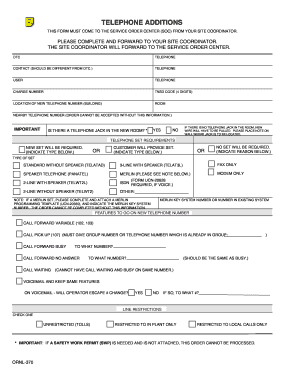 Telephone Addition Form