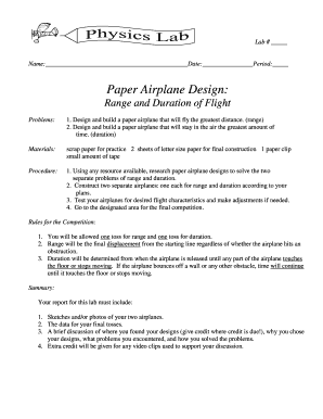 Paper Airplane Design Lab