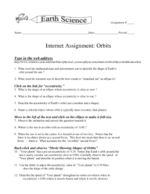 Orbits Internet Assignment