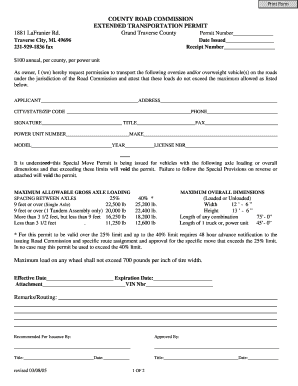 Michigan Extended Transportation Permit