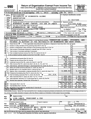 Form 990 Return of Organization Exempt From Income Tax