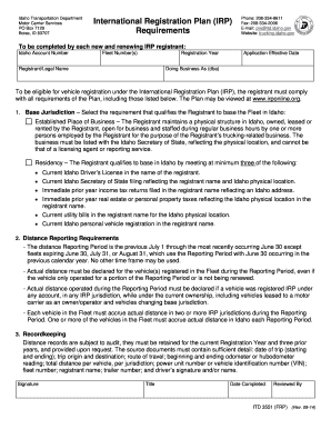 Idaho IRP Registration Application