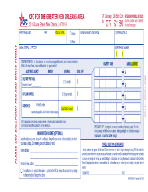 OPM Form 1654 Combined Federal Campaign Pledge Card