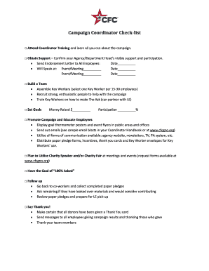 Campaign Coordinator Checklist