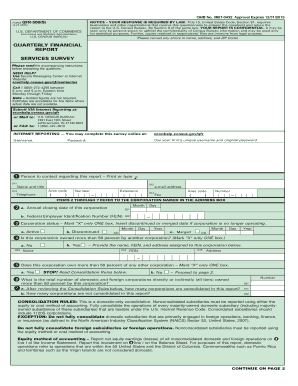 Quarterly Financial Report Services Survey