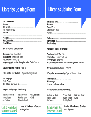 Library Membership Application Form
