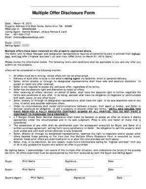 Multiple Offer Disclosure Form