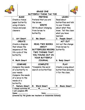 Butterfly Learning Activity