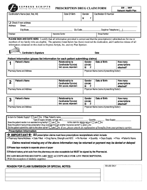 Prescription Drug Claim Form