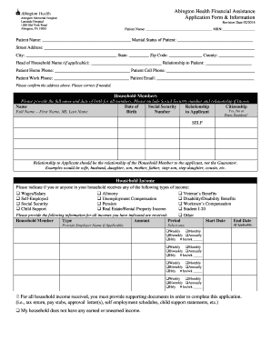 Abington Health Financial Assistance Application