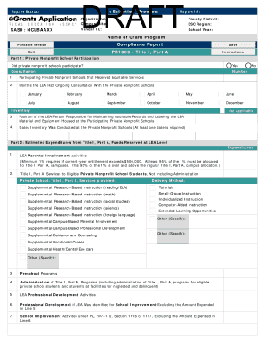 Title I Part A Compliance Report
